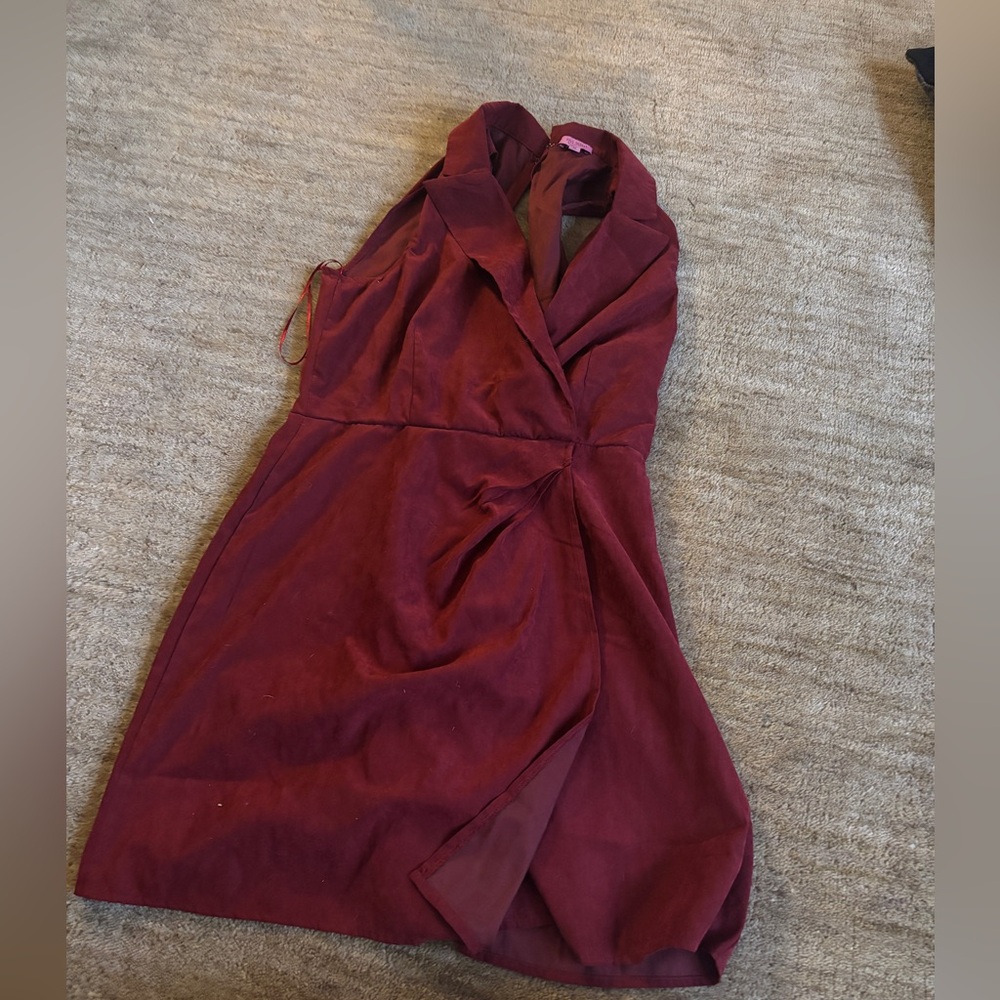 Miami Deep Red Mini Wrap Dress